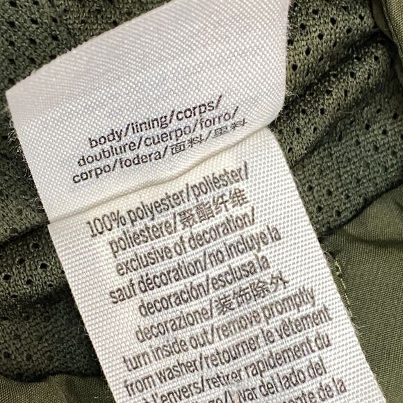 Victoria's Secret PINK Anorak Jacket Womens M Olive Mesh Lined Hooded Full Zip - Picture 7 of 16